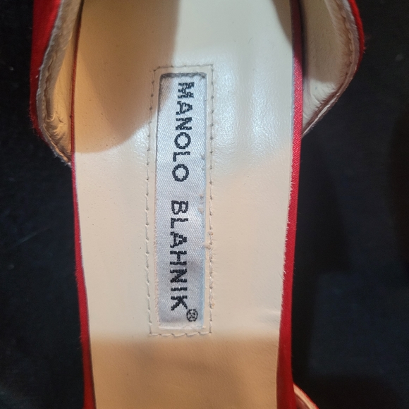 Red Manolo Blahnik peep toes size 37 - Picture 4 of 4